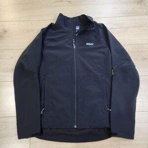 Patagonia Adze Softshell Jacket Womens S Black Full Zip Corporate Logo